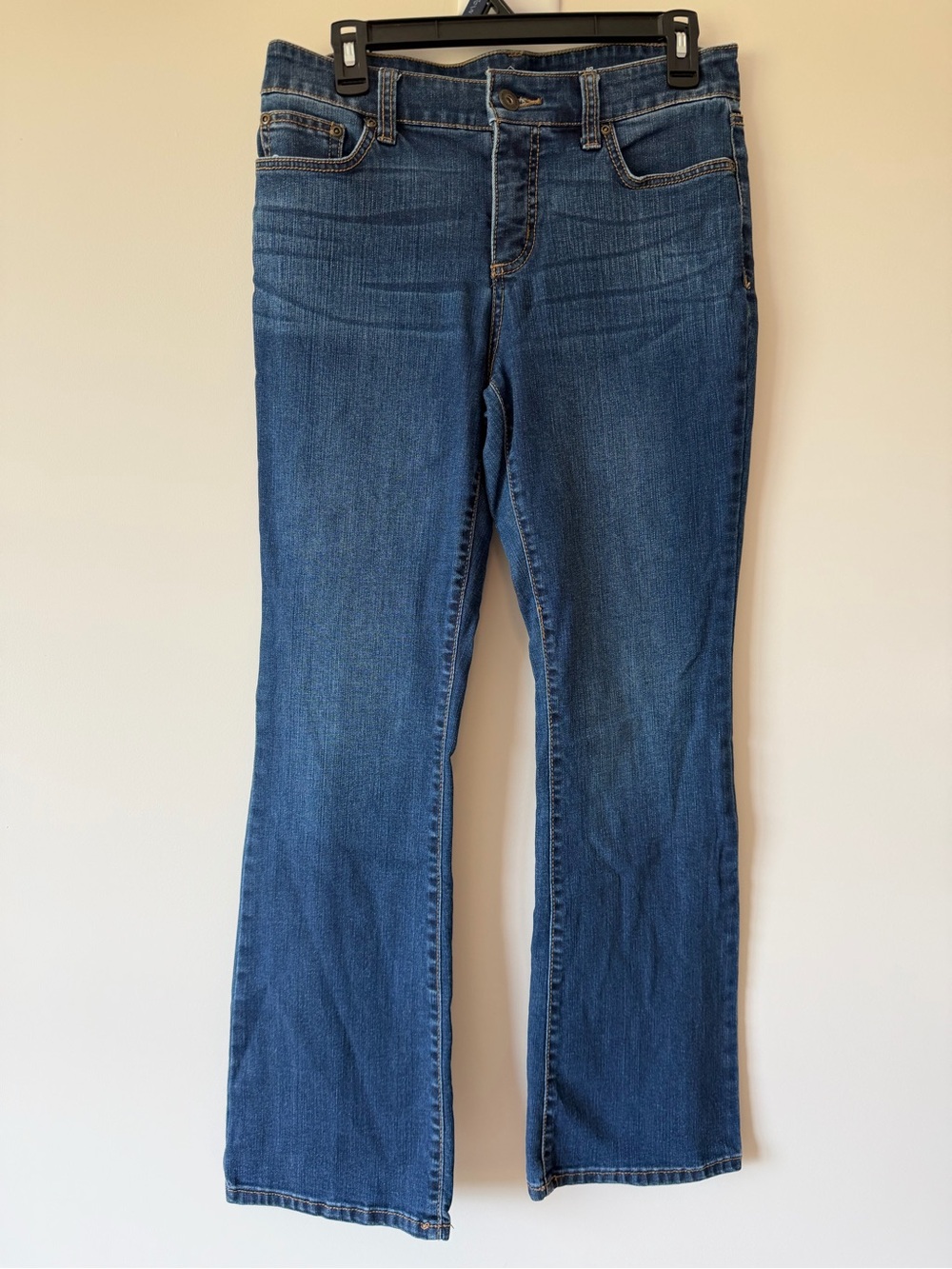 St. John's Bay Bootcut Leg Jeans Size 8P Blue Stretch Flap Pocket Petite